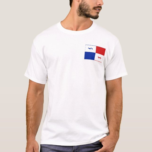 T-shirt avec bannière et carte du Panama (Devant)