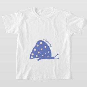 T-Shirt avec beau papillon bleu minimaliste