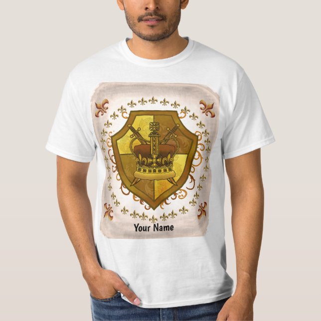 T-shirt avec blason de famille couronne nom de fam (Devant)