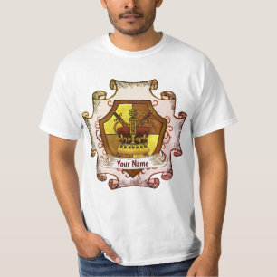 T-shirt avec blason de la famille Crown et nom de