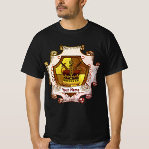 T-shirt avec blason de la famille Crown et nom de