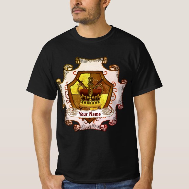 T-shirt avec blason de la famille Crown et nom de  (Devant)
