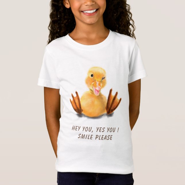 T-Shirt avec Caneton Jaune et Texte Accrocheur (Devant)