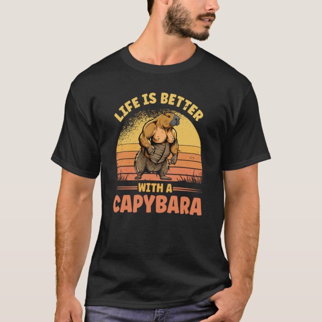 T-shirt Avec Capybara Fitness Bodybuilder Rodent (Devant)
