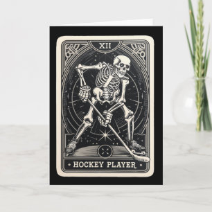T-shirt avec carte tarot de squelette de hockey su
