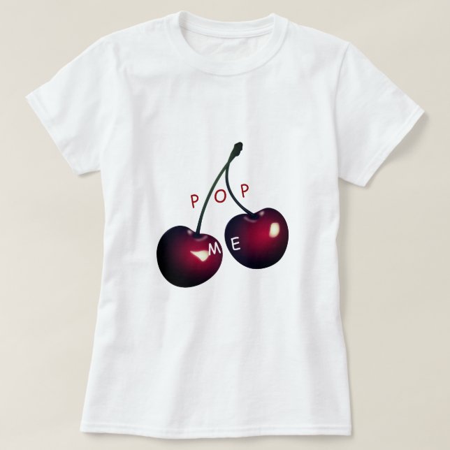T-shirt avec cerise - Pop Me - Drôle (Design devant)