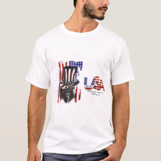 T-shirt avec chapeau d'Oncle Sam crâne pour le 4 j