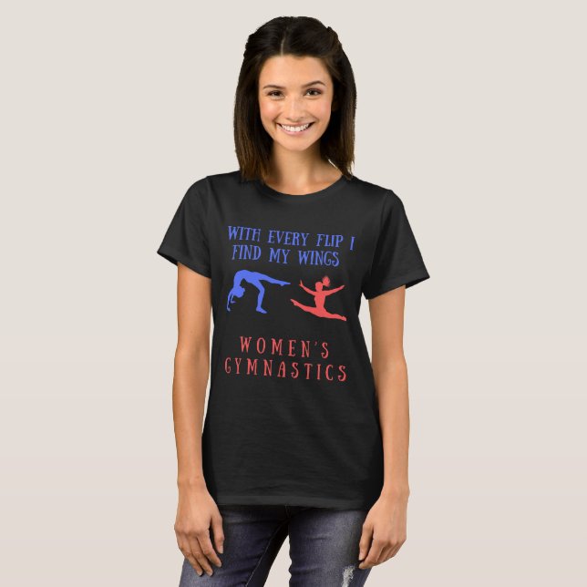 T-SHIRT AVEC CHAQUE FLIP FEMMES GYMNASTIQUE (Devant entier)