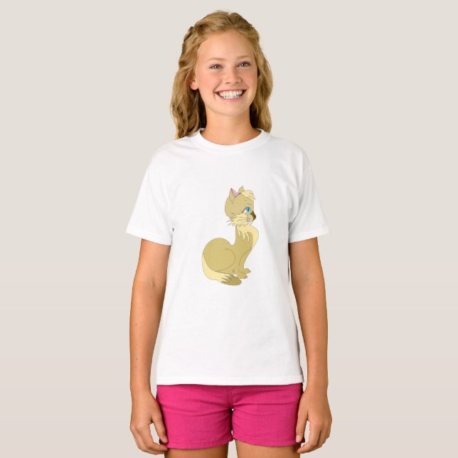T-shirt avec chat jaune (Devant entier)