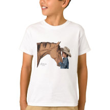 T-shirt avec cheval et motif de garçon
