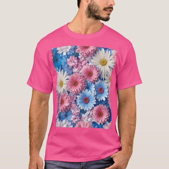 t-shirt avec collection de fleurs design (Devant)