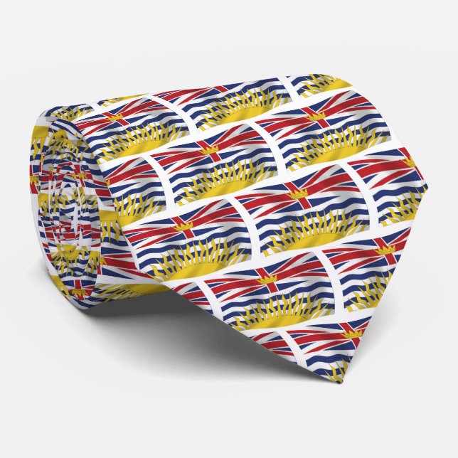 T-shirt avec cravate du drapeau de la Colombie-Bri (Roulé)