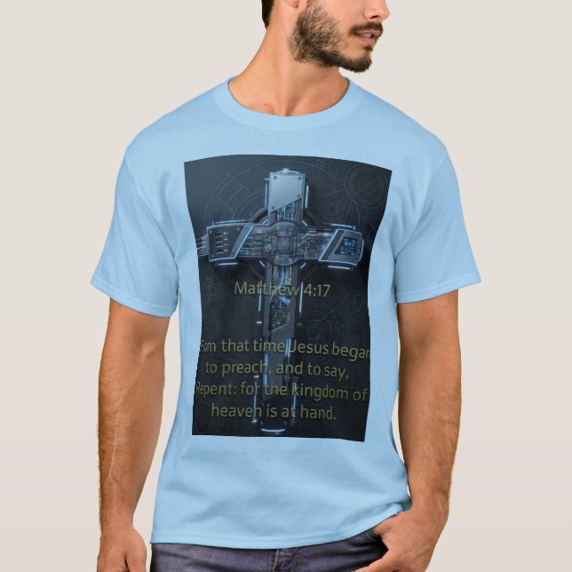 T-shirt avec croix "Matthew 4:17 – Faites pénitenc (Devant)