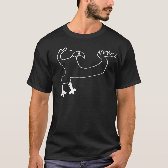 T-shirt avec croquis d'aigle (Devant)