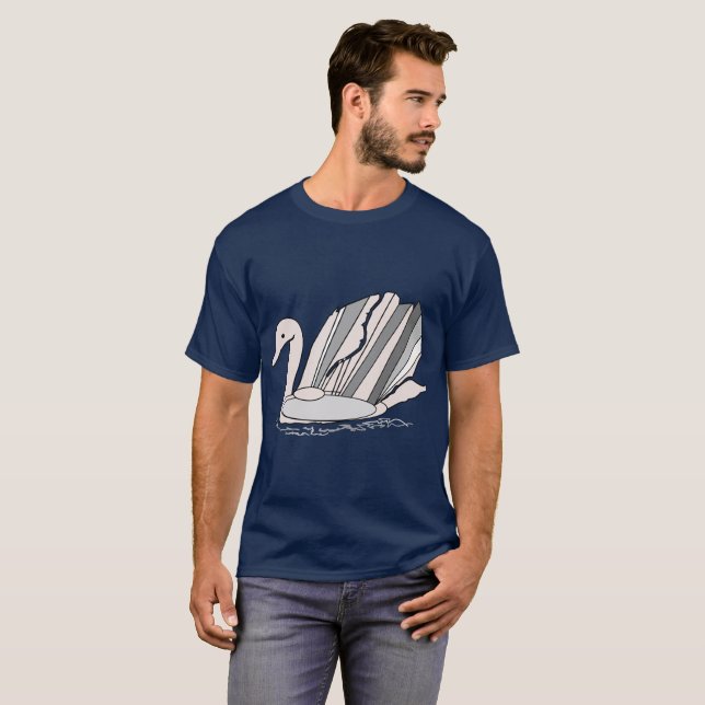 T-shirt avec cygne Art Déco (Devant entier)