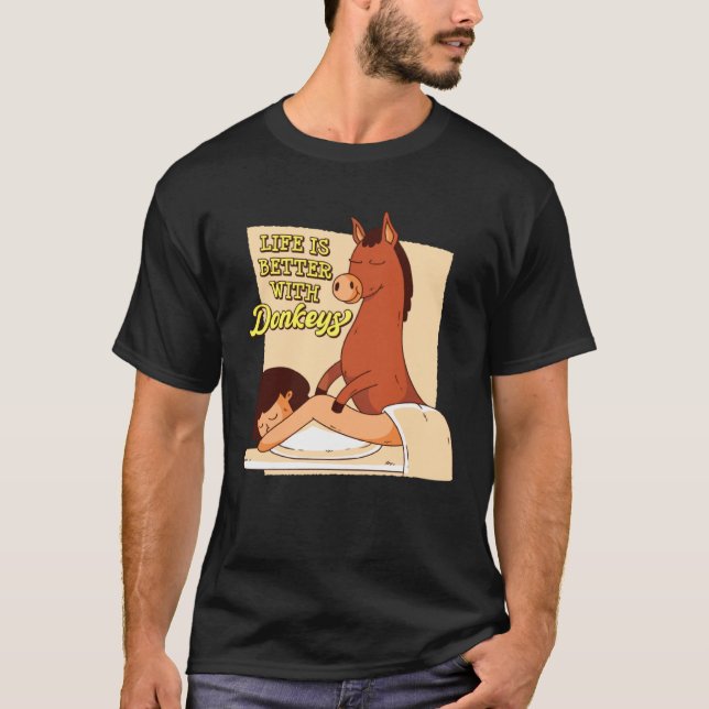 T-shirt Avec des ânes Âne Mini Cheval (Devant)