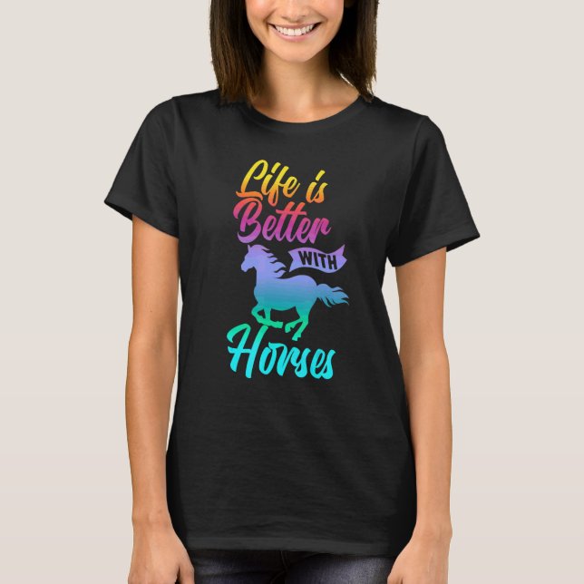 T-shirt Avec des chevaux Équitation mignonne (Devant)