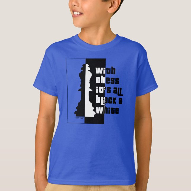 T-shirt Avec des échecs son tout noir et blanc (Devant)
