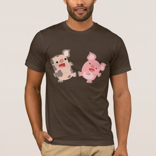 T-shirt avec des petits cochons de dessin animé da (Devant)