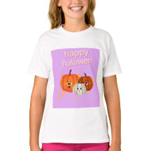 T-shirt avec des visages de citrouille mignons pou