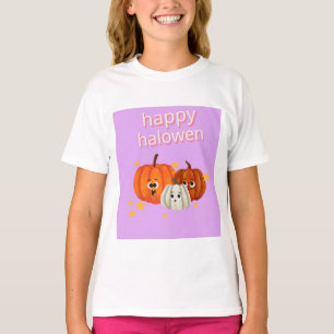 T-shirt avec des visages de citrouille mignons pou