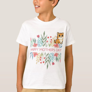 T-shirt avec design chat et bonne fête des mères 
