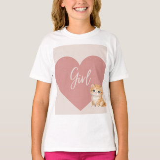 T-shirt avec design chat et cœur