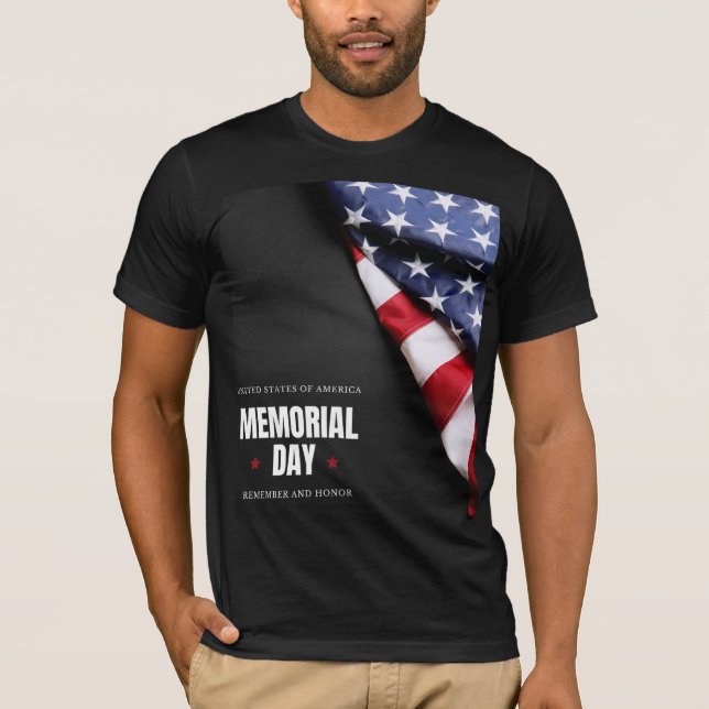 T-shirt avec design de photo de drapeau rouge (Devant)