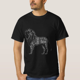 T-shirt avec design de typographie de lion puissan