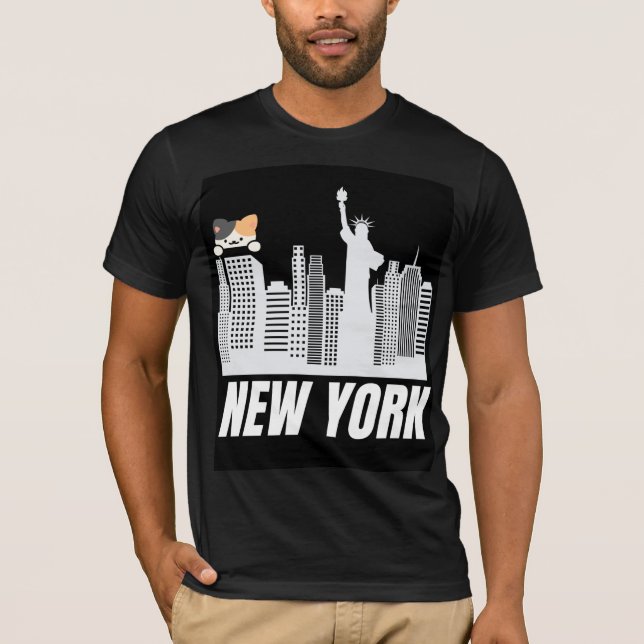 T-shirt avec design new york & chat mignon (Devant)