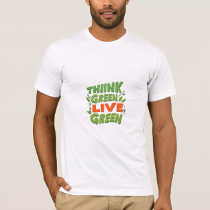T-shirt avec design "Think Green Live Green".