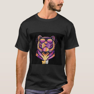 T-shirt avec design tigre arc-en-ciel & chat