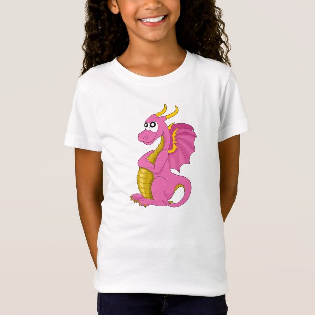 T-shirt avec dessin animé de dragon (Devant)