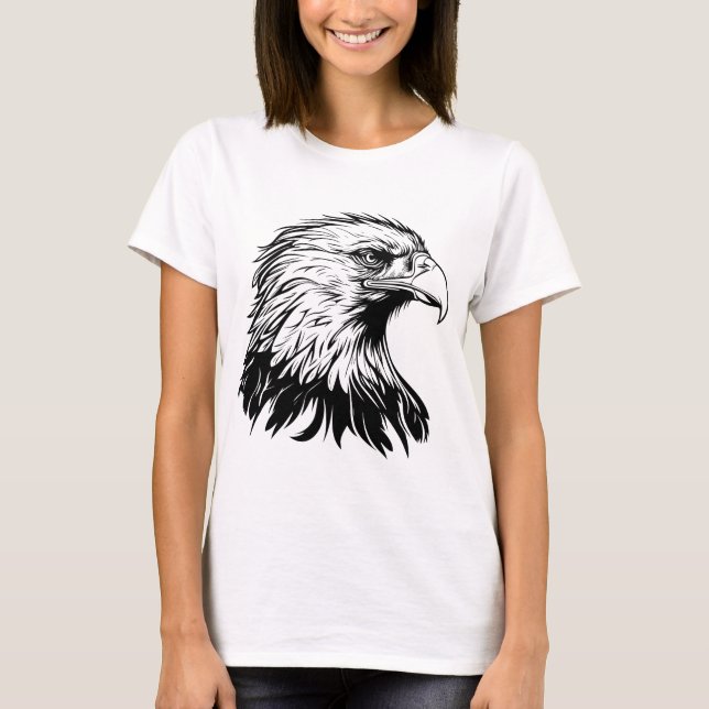 T-shirt avec dessin de aigle cool – Graphique & Fi (Devant)