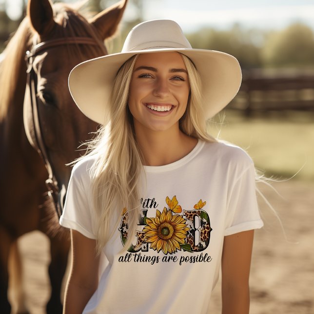 T-shirt Avec Dieu, toutes les choses sont possibles (Créateur téléchargé)
