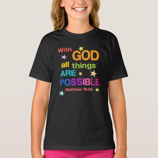 T-shirt Avec Dieu toutes les choses sont possibles Bible V (Devant)