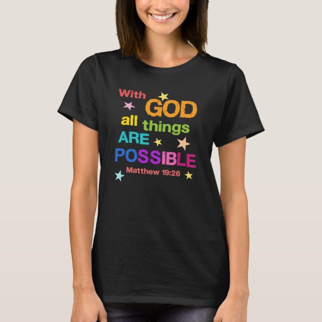 T-shirt Avec Dieu toutes les choses sont possibles Bible V (Devant)