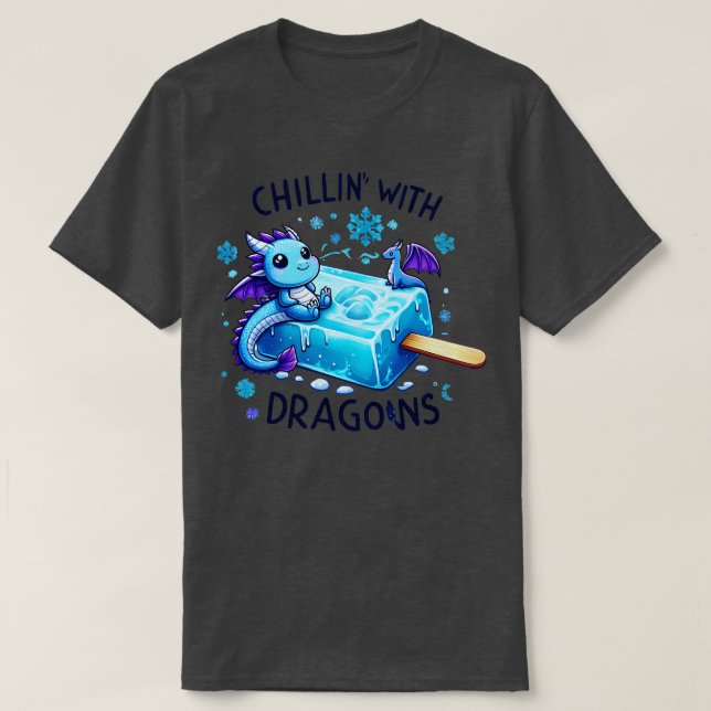 T-shirt avec Dragons dragon ICE décorations d'anniversaire (Design devant)