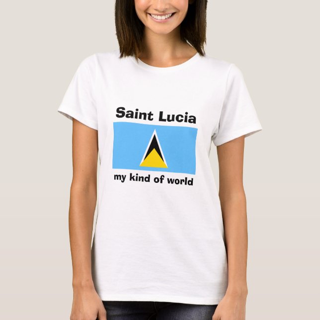 T-shirt avec drapeau, carte et texte de Sainte-Luc (Devant)