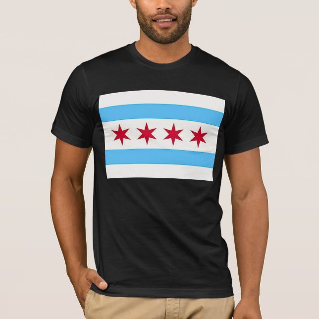 T-shirt avec drapeau de Chicago, USA (Devant)