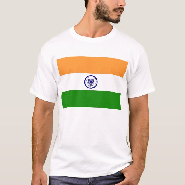 T-shirt avec drapeau de l'Inde (Devant)