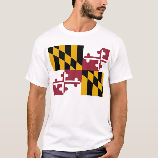 T-shirt avec drapeau de Maryland State USA (Devant)
