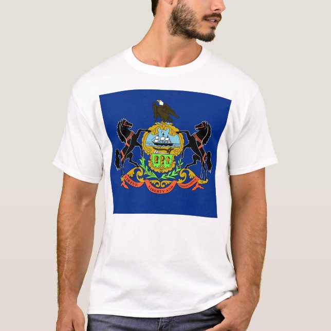 T-shirt avec drapeau de Pennsylvanie Etat USA (Devant)