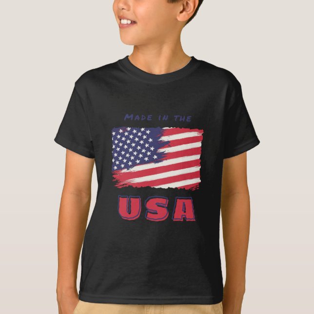 T-shirt avec drapeau des USA (Devant)