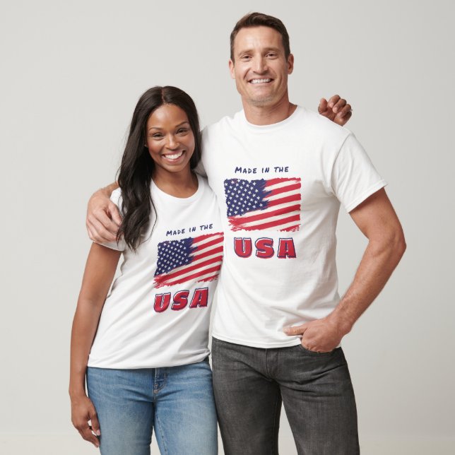 T-shirt avec drapeau des USA (Unisexe)