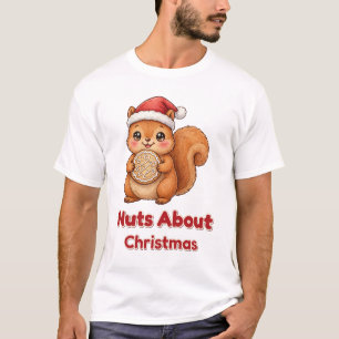 T-shirt avec écureuil de Noël friand de cookies