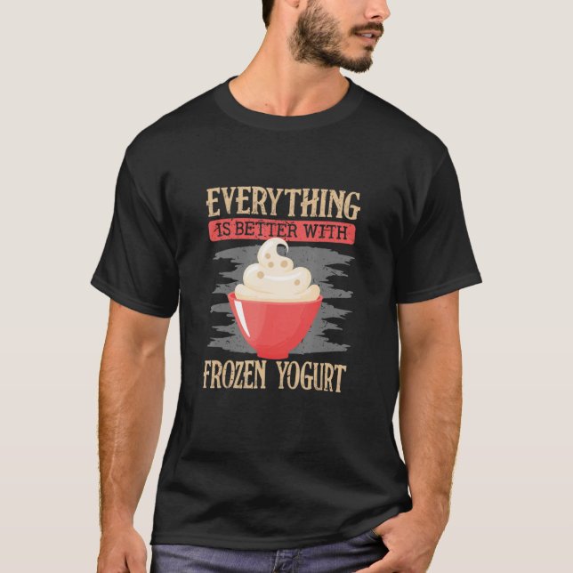 T-shirt Avec Gelée Yaourt Alimentation Yaourt (Devant)
