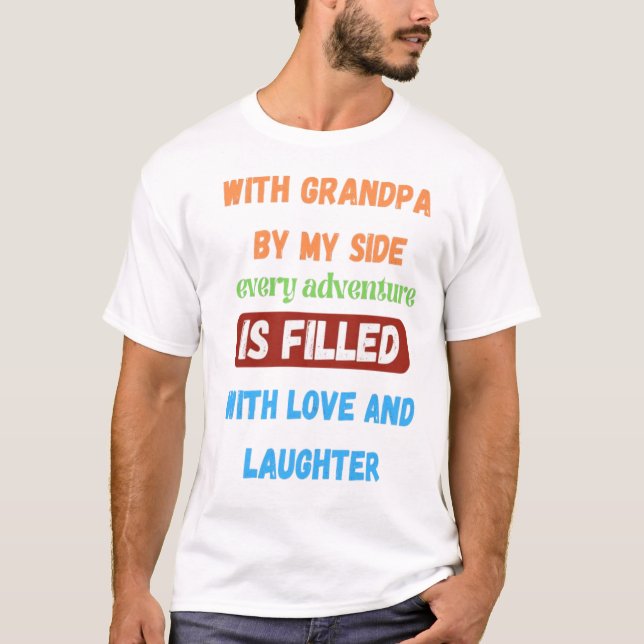 T-shirt Avec grand-père à mes côtés (Devant)