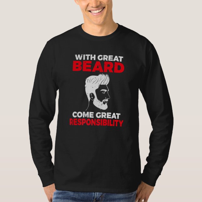 T-shirt Avec Grande Barbe Vient Grande Responsabilité Barb (Devant)