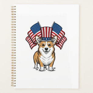 T-shirt avec gravure vintage de chien Corgi patrio